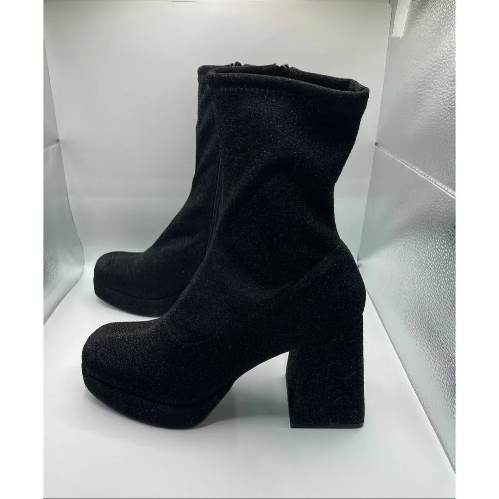 Abound Steffie Platform Bootie Black Glitter 8